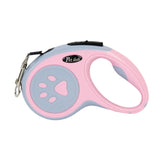 Maxbell Retractable Dog Leash Single Handed Fast Lock Braking System Dogs Cats Rope pink dog paw 5m