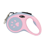 Maxbell Retractable Dog Leash Single Handed Fast Lock Braking System Dogs Cats Rope pink dog paw 5m