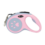 Maxbell Retractable Dog Leash Single Handed Fast Lock Braking System Dogs Cats Rope pink dog paw 5m