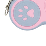 Maxbell Retractable Dog Leash Single Handed Fast Lock Braking System Dogs Cats Rope pink dog paw 5m