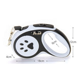 Maxbell Retractable Dog Leash Single Handed Fast Lock Braking System Dogs Cats Rope black 3m