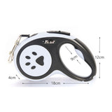 Maxbell Retractable Dog Leash Single Handed Fast Lock Braking System Dogs Cats Rope black 5m