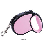 Maxbell Retractable Dog Leash Single Handed Fast Lock Braking System Dogs Cats Rope pink 3m