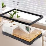 Maxbell Turtle Tank Bottom Drainage Terrapin Tortoise Enclosure Starter Indoor Decor Medium Black