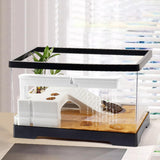 Maxbell Turtle Tank Bottom Drainage Terrapin Tortoise Enclosure Starter Indoor Decor Large Black