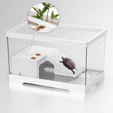 Maxbell Turtle Tank Bottom Drainage Terrapin Tortoise Enclosure Starter Indoor Decor Medium White