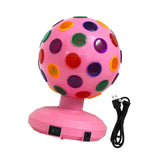 Maxbell Disco Ball Lamp Portable RGB LED Strobe Light for Stages Room Happy Birthday pink