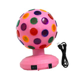 Maxbell Disco Ball Lamp Portable RGB LED Strobe Light for Stages Room Happy Birthday pink