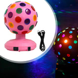 Maxbell Disco Ball Lamp Portable RGB LED Strobe Light for Stages Room Happy Birthday pink