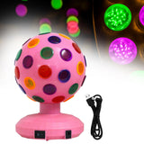 Maxbell Disco Ball Lamp Portable RGB LED Strobe Light for Stages Room Happy Birthday pink