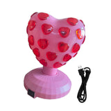 Maxbell Disco Ball Lamp Portable RGB LED Strobe Light for Stages Room Happy Birthday pink love heart