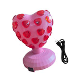 Maxbell Disco Ball Lamp Portable RGB LED Strobe Light for Stages Room Happy Birthday pink love heart