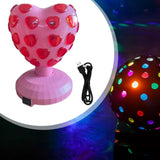 Maxbell Disco Ball Lamp Portable RGB LED Strobe Light for Stages Room Happy Birthday pink love heart