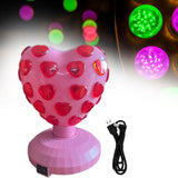 Maxbell Disco Ball Lamp Portable RGB LED Strobe Light for Stages Room Happy Birthday pink love heart