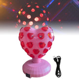 Maxbell Disco Ball Lamp Portable RGB LED Strobe Light for Stages Room Happy Birthday pink love heart