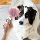 Maxbell Pet Grooming Brush Portable Pet Hair Cleaner Brush for Long Short Curly Hair Pink