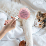 Maxbell Pet Grooming Brush Portable Pet Hair Cleaner Brush for Long Short Curly Hair Pink