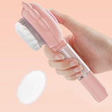 Maxbell Pet Grooming Brush Portable Pet Hair Cleaner Brush for Long Short Curly Hair Pink