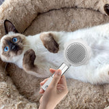Maxbell Pet Grooming Brush Portable Pet Hair Cleaner Brush for Long Short Curly Hair white