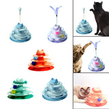 Maxbell Cat Toy Roller 3 Level Kitty Exercise Toys for Chasing Kitten Scratching Blue with Feather