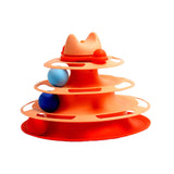 Maxbell Cat Toy Roller 3 Level Kitty Exercise Toys for Chasing Kitten Scratching Orange