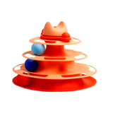 Maxbell Cat Toy Roller 3 Level Kitty Exercise Toys for Chasing Kitten Scratching Orange