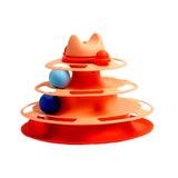 Maxbell Cat Toy Roller 3 Level Kitty Exercise Toys for Chasing Kitten Scratching Orange