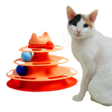 Maxbell Cat Toy Roller 3 Level Kitty Exercise Toys for Chasing Kitten Scratching Orange