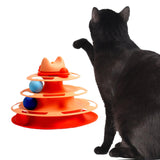 Maxbell Cat Toy Roller 3 Level Kitty Exercise Toys for Chasing Kitten Scratching Orange