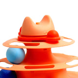 Maxbell Cat Toy Roller 3 Level Kitty Exercise Toys for Chasing Kitten Scratching Orange