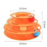 Maxbell Cat Toy Roller 3 Level Kitty Exercise Toys for Chasing Kitten Scratching Orange