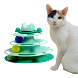 Maxbell Cat Toy Roller 3 Level Kitty Exercise Toys for Chasing Kitten Scratching Green