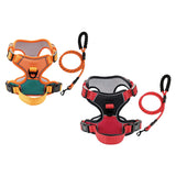 Maxbell Dog Harness with Leash Adjustable Soft with Front Clip for Dogs Pets Walking Orange Green M