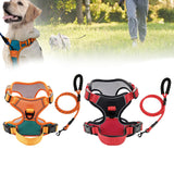 Maxbell Dog Harness with Leash Adjustable Soft with Front Clip for Dogs Pets Walking Orange Green M