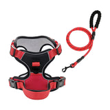 Maxbell Dog Harness with Leash Adjustable Soft with Front Clip for Dogs Pets Walking Red Black M
