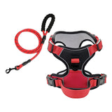 Maxbell Dog Harness with Leash Adjustable Soft with Front Clip for Dogs Pets Walking Red Black M