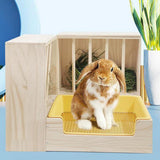 Maxbell 2 in 1 Rabbit Hay Feeder Box Hay Feeder with Litter Pan for Bunny Guinea Pig green toilet pan