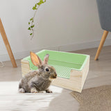 Maxbell 2 in 1 Rabbit Hay Feeder Box Hay Feeder with Litter Pan for Bunny Guinea Pig green toilet pan