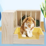 Maxbell 2 in 1 Rabbit Hay Feeder Box Hay Feeder with Litter Pan for Bunny Guinea Pig green toilet pan