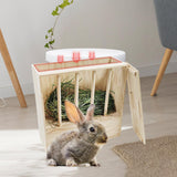 Maxbell 2 in 1 Rabbit Hay Feeder Box Hay Feeder with Litter Pan for Bunny Guinea Pig large Grass Rack