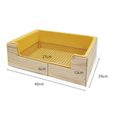 Maxbell 2 in 1 Rabbit Hay Feeder Box Hay Feeder with Litter Pan for Bunny Guinea Pig yellow toilet pan