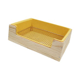 Maxbell 2 in 1 Rabbit Hay Feeder Box Hay Feeder with Litter Pan for Bunny Guinea Pig yellow toilet pan
