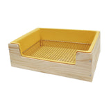 Maxbell 2 in 1 Rabbit Hay Feeder Box Hay Feeder with Litter Pan for Bunny Guinea Pig yellow toilet pan