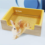 Maxbell 2 in 1 Rabbit Hay Feeder Box Hay Feeder with Litter Pan for Bunny Guinea Pig yellow toilet pan