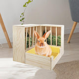 Maxbell 2 in 1 Rabbit Hay Feeder Box Hay Feeder with Litter Pan for Bunny Guinea Pig Rack pan set
