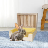 Maxbell 2 in 1 Rabbit Hay Feeder Box Hay Feeder with Litter Pan for Bunny Guinea Pig large Rack set
