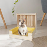 Maxbell 2 in 1 Rabbit Hay Feeder Box Hay Feeder with Litter Pan for Bunny Guinea Pig large Rack set