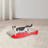 Maxbell Cat Scratching Board Sturdy Cardboard Cat Scratcher for Kitten Kitty Playing Red