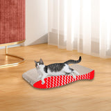 Maxbell Cat Scratching Board Sturdy Cardboard Cat Scratcher for Kitten Kitty Playing Red