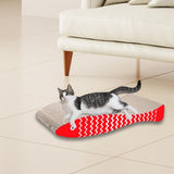 Maxbell Cat Scratching Board Sturdy Cardboard Cat Scratcher for Kitten Kitty Playing Red